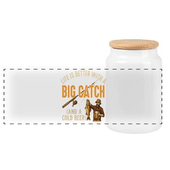 La vie est meilleure avec un gros coup - Boîte à biscuits avec couvercle en bois - blanc - Devant