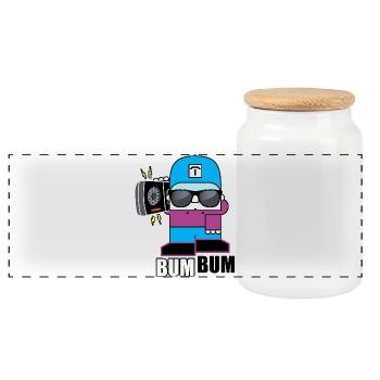 BoomBox Buddy Retro Tee - Panoramic Cookie Jar with Wooden Lid - white - Front