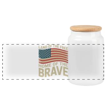 Terre de la Liberté - Drapeau vintage des États-Unis - Boîte à biscuits avec couvercle en bois - blanc - Devant