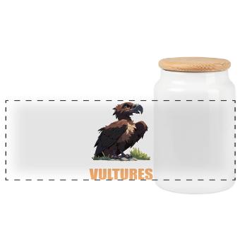 Vautour - Boîte à biscuits avec couvercle en bois - blanc - Devant