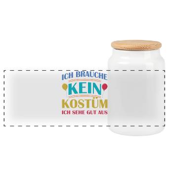 Je n’ai pas besoin de costume, je suis jolie - Boîte à biscuits avec couvercle en bois - blanc - Devant