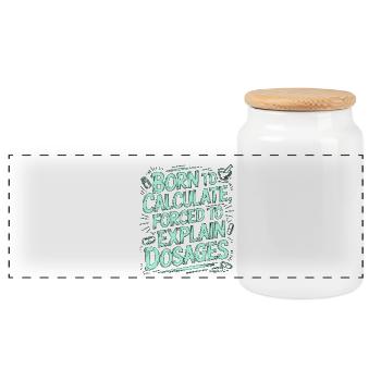 Hospital Pharmacist Born To Calculate Acute Care - Panoramic Cookie Jar with Wooden Lid - white - Front