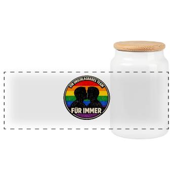 Unbeatable Team Forever – Pride - Panoramic Cookie Jar with Wooden Lid - white - Front