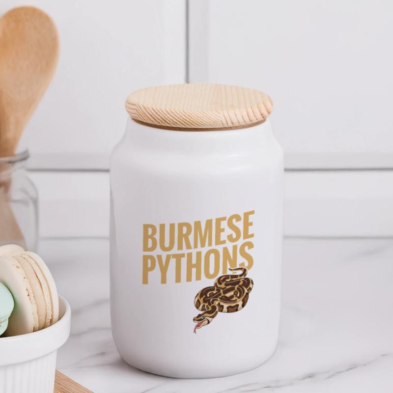 Python birman Stuff Reptile Foos Propriétaire de serpent Boîte à biscuits avec couvercle en bois