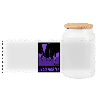 Underpass Hip-Hop Bridge Graffiti 86 - Panoramic Cookie Jar with Wooden Lid - white - Front