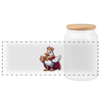 Goose Beer King - Panoramic Cookie Jar with Wooden Lid - white - Front