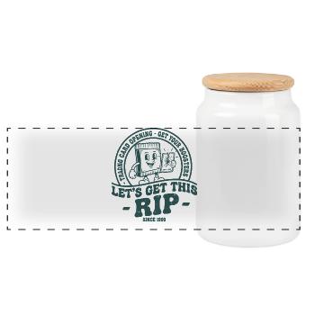 LASS UNS DIESE RIP-SAMMELKARTEN-ERÖFFNUNG BEKOMMEN - Panorama Keksdose mit Holzdeckel - Weiß - Vorne