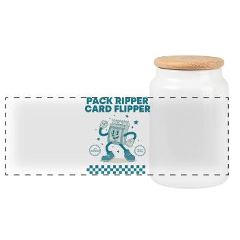 Pack Ripper Card Flipper Trading Card Booster Pack - Panorama Keksdose mit Holzdeckel - Weiß - Vorne
