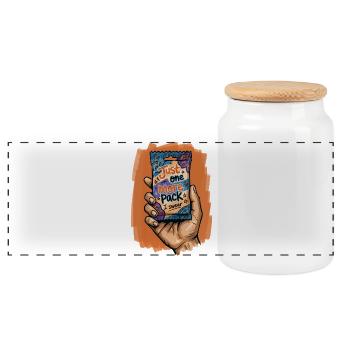 Juste un pack de plus, je jure Accro aux cartes à collectionner - Boîte à biscuits avec couvercle en bois - blanc - Devant