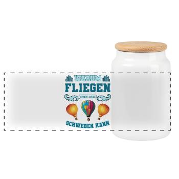 Ballon - Boîte à biscuits avec couvercle en bois - blanc - Devant