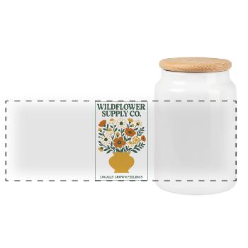 Wildflower Supply Co. | Locally Grown - Panorama Keksdose mit Holzdeckel - Weiß - Vorne