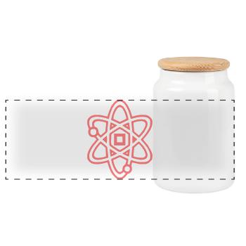 Noyau de physique du symbole atomique - Boîte à biscuits avec couvercle en bois - blanc - Devant