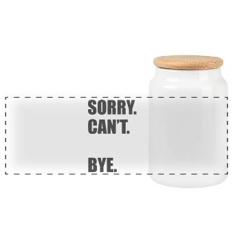 Sorry can't garage Car lover car guy mechanic - Panorama Keksdose mit Holzdeckel - Weiß - Vorne