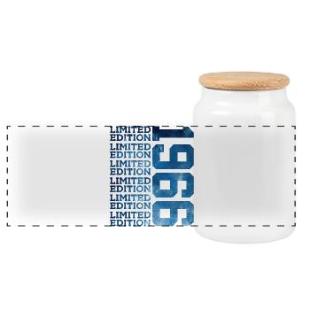 LIMITED EDITION 1966 60 JAHRE 60. GEBURTSTAG - Panorama Keksdose mit Holzdeckel - Weiß - Vorne