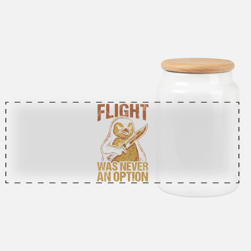 Combattre un manchot à l’épée - Boîte à biscuits avec couvercle en bois - blanc