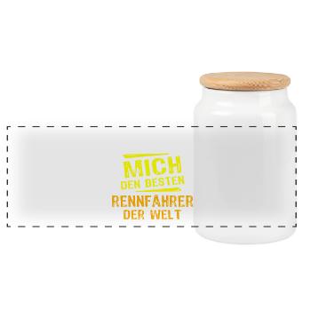 Cadeau de coureur - Boîte à biscuits avec couvercle en bois - blanc - Devant