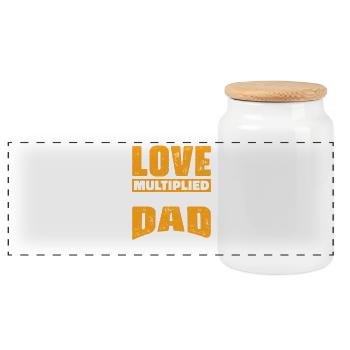 Papa Vater von drei Mädchen Töchtern - Panorama Keksdose mit Holzdeckel - Weiß - Vorne