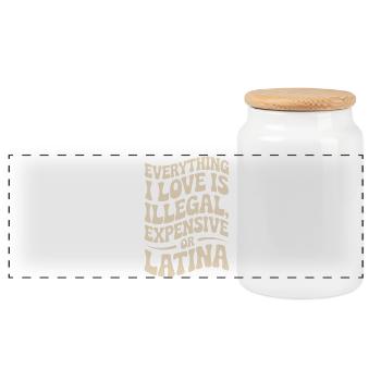 Tout ce que j’aime est illégal, cher ou latina - Boîte à biscuits avec couvercle en bois - blanc - Devant