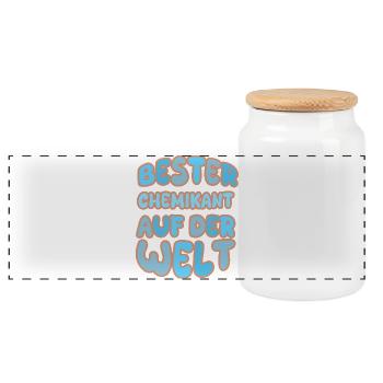 Cadeau pour technicien chimiste - Boîte à biscuits avec couvercle en bois - blanc - Devant