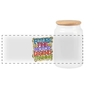 Pediatric OT Future Fine Motor Child Development - Panorama Keksdose mit Holzdeckel - Weiß - Vorne
