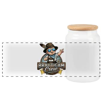 Enterrement de vie de garçon Chemise pour hommes Enterrement de vie de garçon - Boîte à biscuits avec couvercle en bois - blanc - Devant