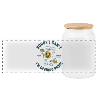 Désolé, je ne peux pas, j’ouvre des packs en échange de packs - Boîte à biscuits avec couvercle en bois - blanc - Devant