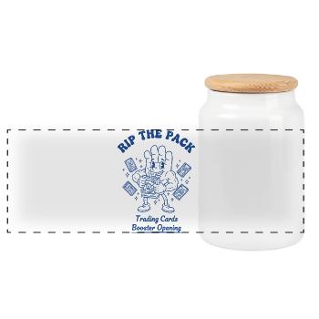 Rip The Pack Trading Cards Booster Opening - Panoramic Cookie Jar with Wooden Lid - white - Front