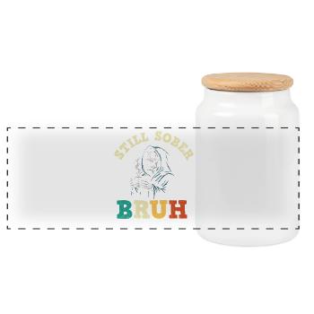 Toujours sobre mec Drôle de récupération AA NA - Boîte à biscuits avec couvercle en bois - blanc - Devant