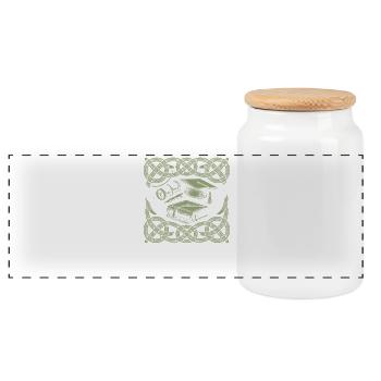 Académie Celtique L’Art de l’Apprentissage - Boîte à biscuits avec couvercle en bois - blanc - Devant