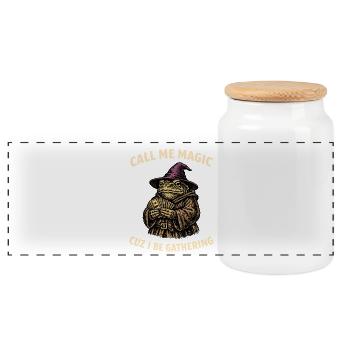 Appelez-moi magique parce que je ramasse des grenouilles sorciers drôles - Boîte à biscuits avec couvercle en bois - blanc - Devant