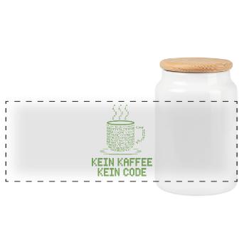 No Coffee No Code Programmer Computer Scientist - Panoramic Cookie Jar with Wooden Lid - white - Front