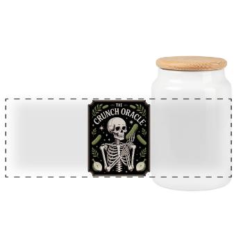 Le croquant Oracle Squelette Et Concombres Humour - Boîte à biscuits avec couvercle en bois - blanc - Devant
