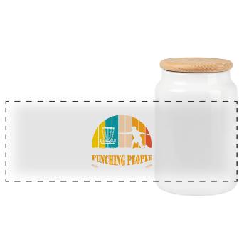 Disc Golf Geschenke Discgolf - Panorama Keksdose mit Holzdeckel - Weiß - Vorne