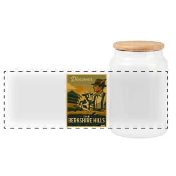 Entdecke die Berkshire Hügel Retro Poster - Panorama Keksdose mit Holzdeckel - Weiß - Vorne