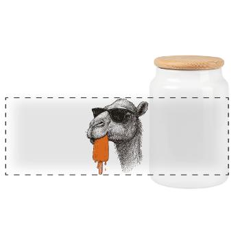 Chemise drôle de chameau pour les amateurs d’humour - Boîte à biscuits avec couvercle en bois - blanc - Devant