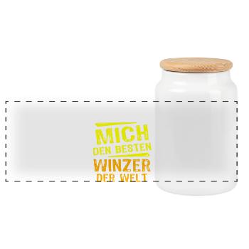 Don du vigneron - Boîte à biscuits avec couvercle en bois - blanc - Devant