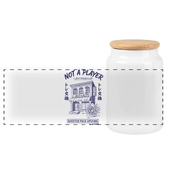 Je ne suis pas un joueur, j’échange juste beaucoup de boosters pack - Boîte à biscuits avec couvercle en bois - blanc - Devant