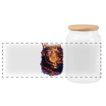 Portrait du feu au piano - Boîte à biscuits avec couvercle en bois - blanc - Devant
