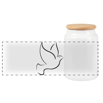 Bird Dove bird peace bird - Boîte à biscuits avec couvercle en bois - blanc - Devant