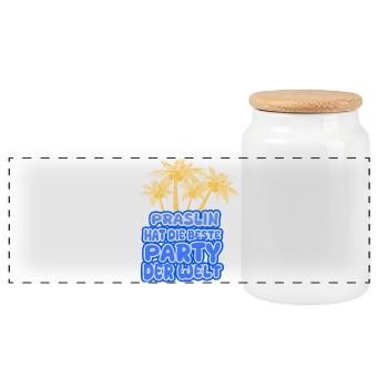 Holiday region Praslin - Panoramic Cookie Jar with Wooden Lid - white - Front