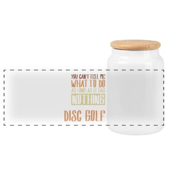 Disc Golf Geschenke Discgolf - Panorama Keksdose mit Holzdeckel - Weiß - Vorne