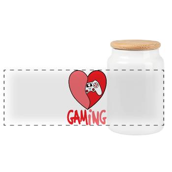 I LOVE GAMING - Panorama Keksdose mit Holzdeckel - Weiß - Vorne