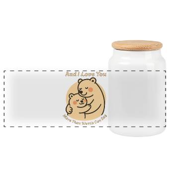 Bären-Umarmung: Love You More Than Words Can Say - Panorama Keksdose mit Holzdeckel - Weiß - Vorne