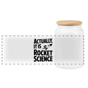 Actually It Is Rocket Science - Panoramic Cookie Jar with Wooden Lid - white - Front
