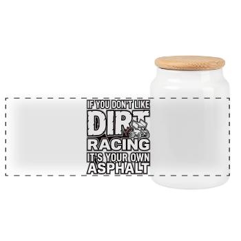 Si tu n’aimes pas la course sur terre - Boîte à biscuits avec couvercle en bois - blanc - Devant