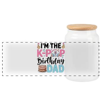 Je suis le papa d’anniversaire de la K-Pop - Boîte à biscuits avec couvercle en bois - blanc - Devant