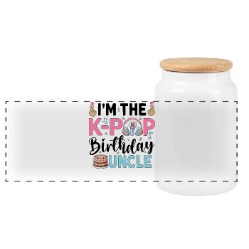 Je suis l’oncle d’anniversaire de la K-Pop - Boîte à biscuits avec couvercle en bois - blanc - Devant