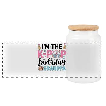 Je suis le grand-père anniversaire de la K-Pop - Boîte à biscuits avec couvercle en bois - blanc - Devant