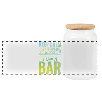  Bar Owner Mixologist Bar Enthusiast Pub Owner - Panoramic Cookie Jar with Wooden Lid - white - Front