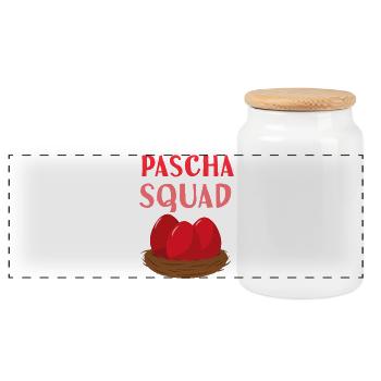 Escouade grecque de Pâques orthodoxe - Boîte à biscuits avec couvercle en bois - blanc - Devant